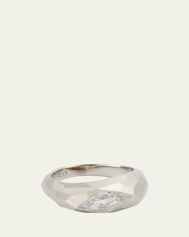 Pebble Ring in White Gold with Lozenge Diamond